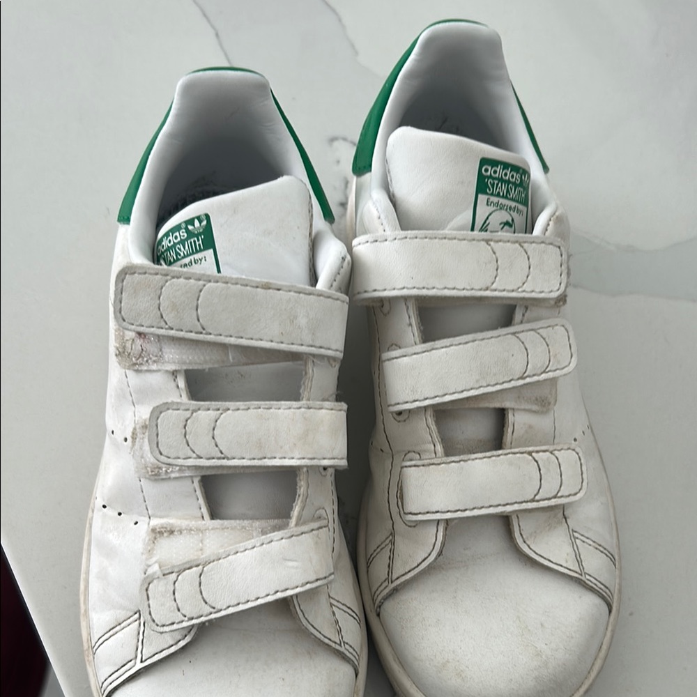 Adidas Kids' Sneakers in White with Green Highlights
